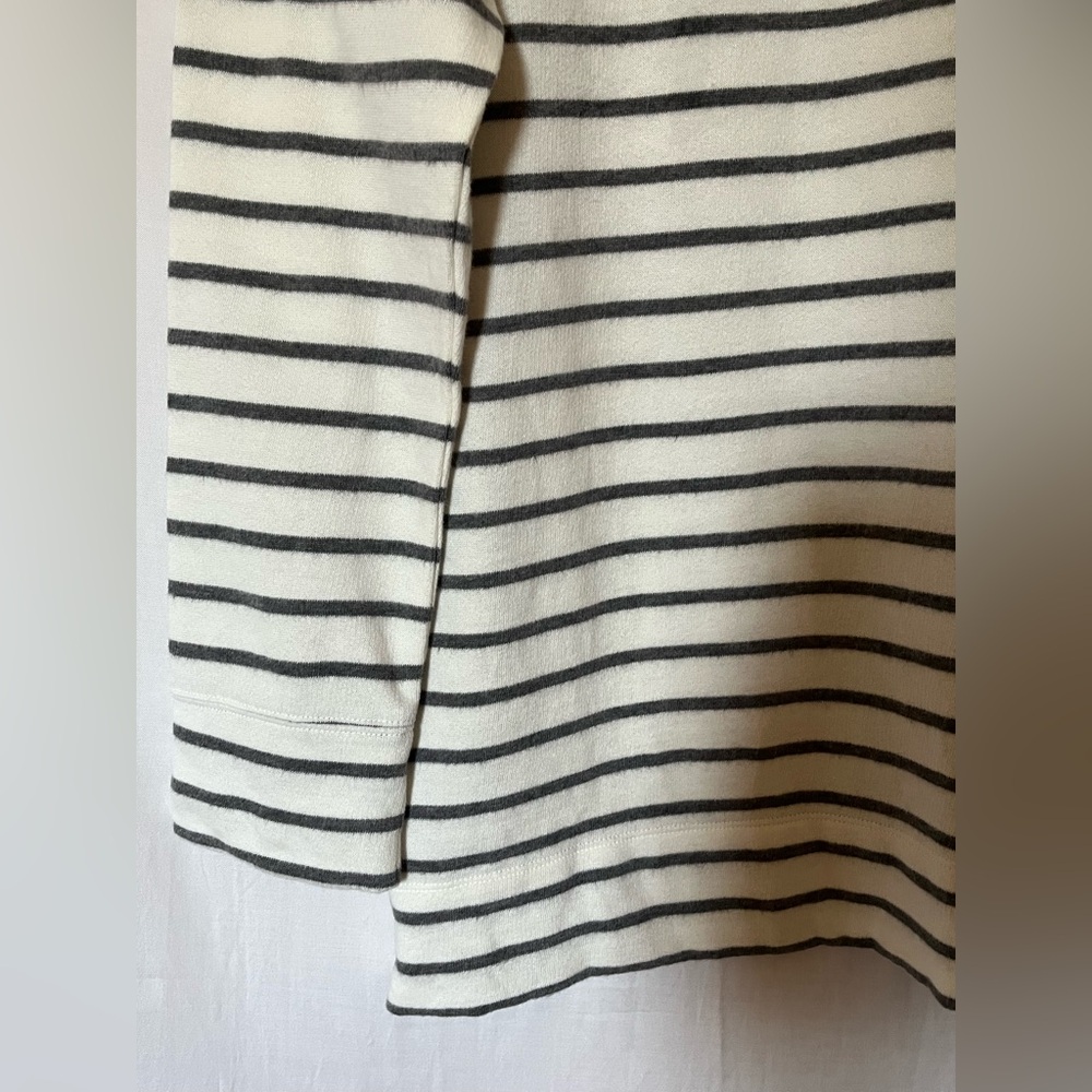 Lou & Grey Striped Wide Turtleneck Fleece Backed Sweater - Black &White - L - Picture 4 of 9